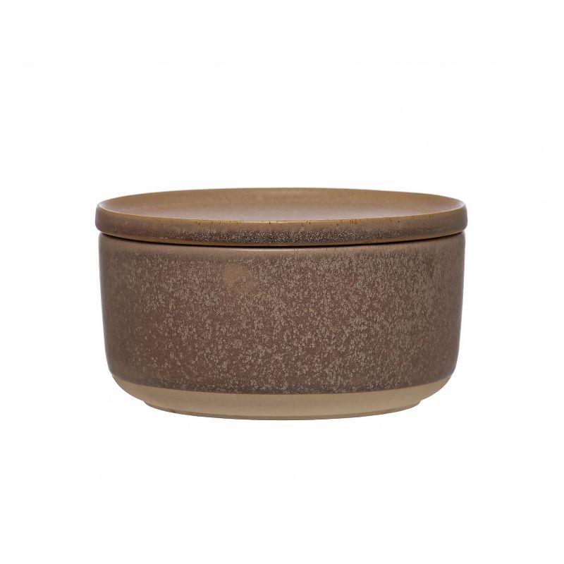Storied Home Stoneware Bowl with Lid, Reactive Glaze
