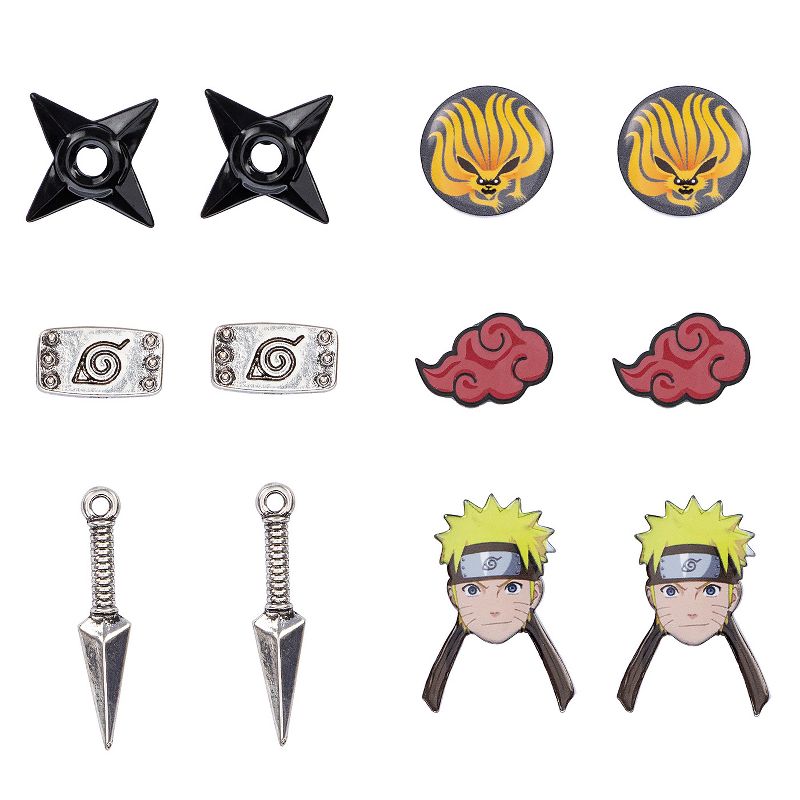 Naruto Shippuden Character And s 6 Pack Costume Jewelry Stud Earrings Set