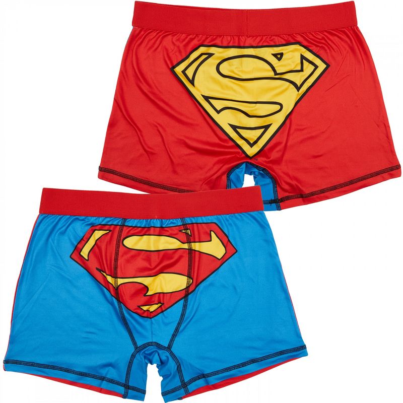 Mens Superman Logo Character Armor Cosplay Underwear Boxer Briefs - Medium (32-34)