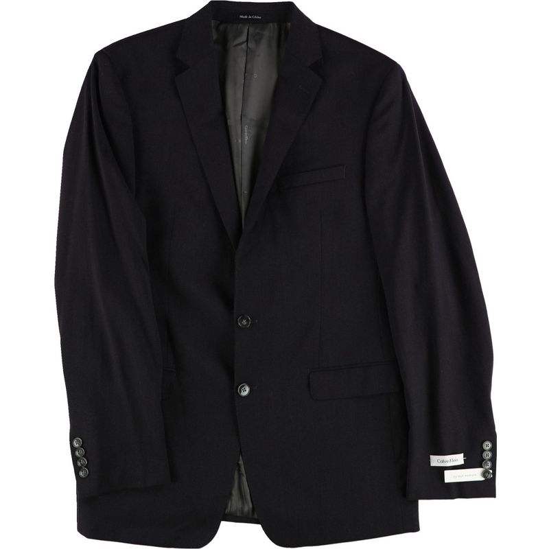 Calvin Klein Mens Textured Two Button Blazer Jacket, wine, 36 Short
