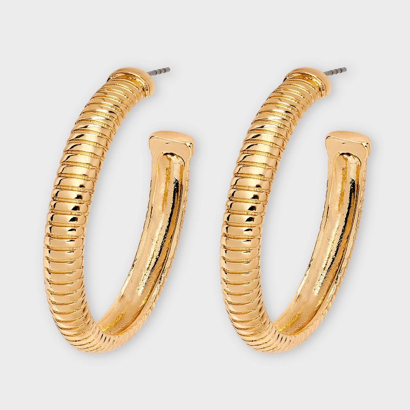 Omega Chain Hoop Earrings - A New Day™ Gold