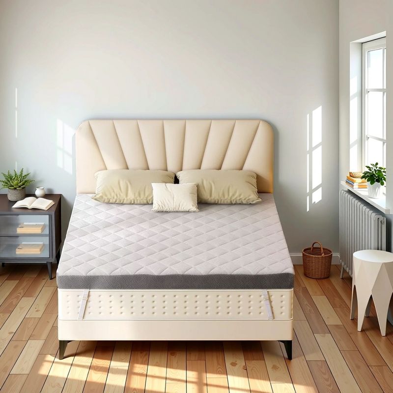 Dyonery 3-Inch Extra Firm Mattress Topper - High-Density Pain Relief Foam Pad with Removable, No-Smell Cover
