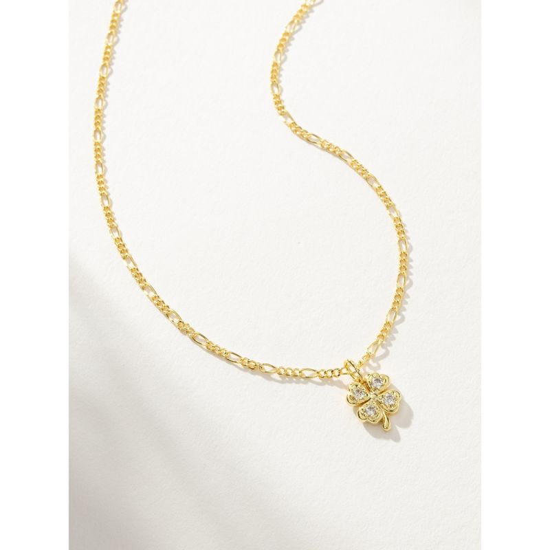 Uncommon James Four Leaf Clover Pendant Necklace Gold