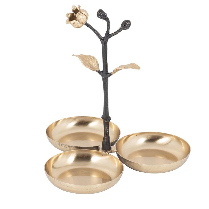 Jiallo Eleanor triple candy dish - Satin Gold