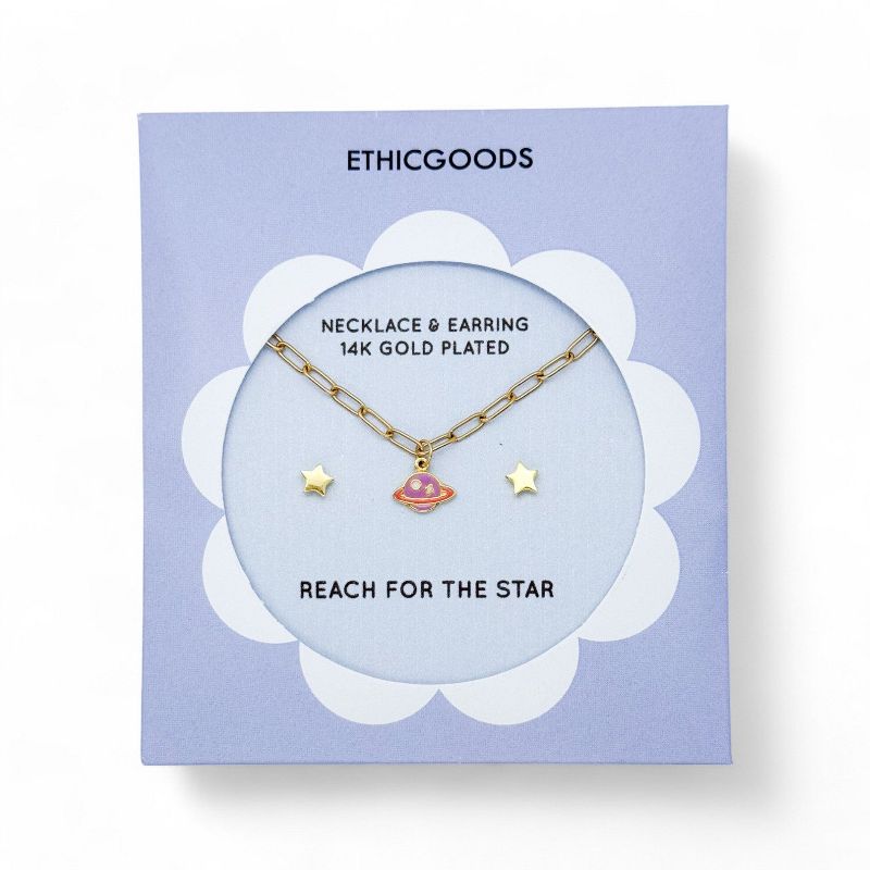SATURN & STARS | Kids Necklace & Earrings Set | ETHICGOODS