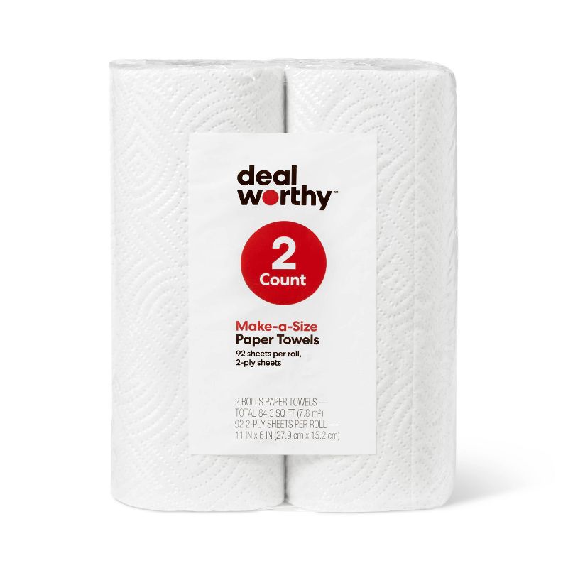Make-A-Size Paper Towels - 2 Rolls - Dealworthy™