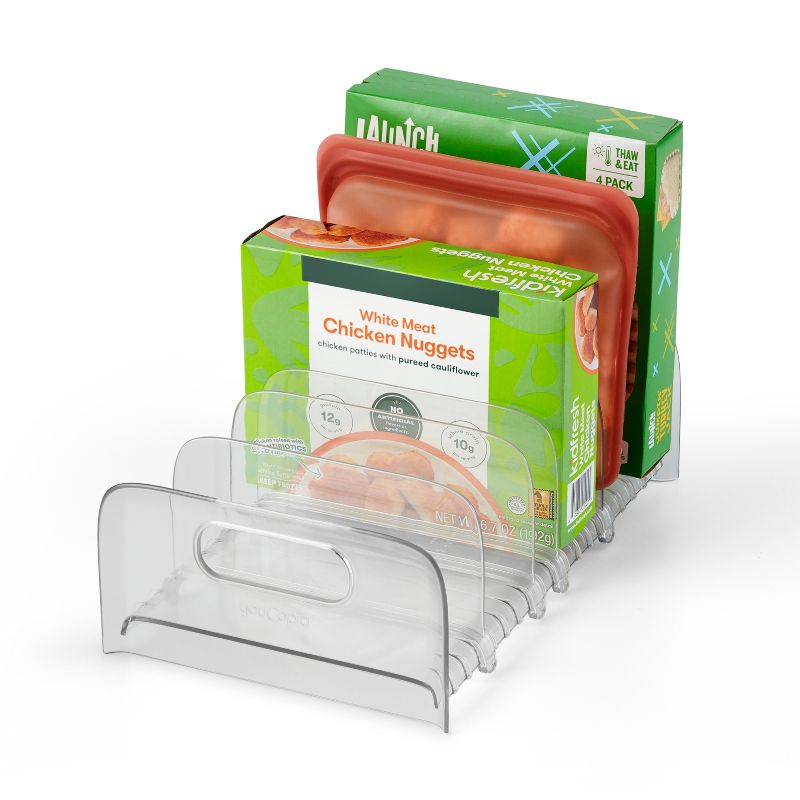 YouCopia 12" Plastic FreezeUp Freezer Rack - Clear: Multi-Compartment Freezer Organizer, Freestanding Storage
