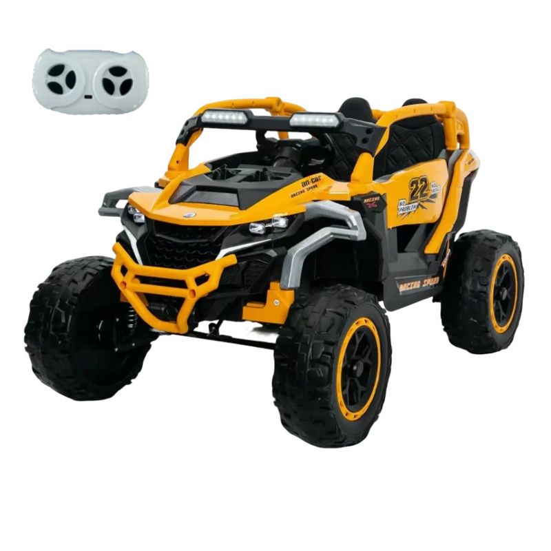 TopComfy Baby Walkers Two Seater Kids Ride On Truck With Front Rear Suspension Kids Toys Kids Fun Gift for Kids, Yellow, 40.75"*22.64"*12.99"
