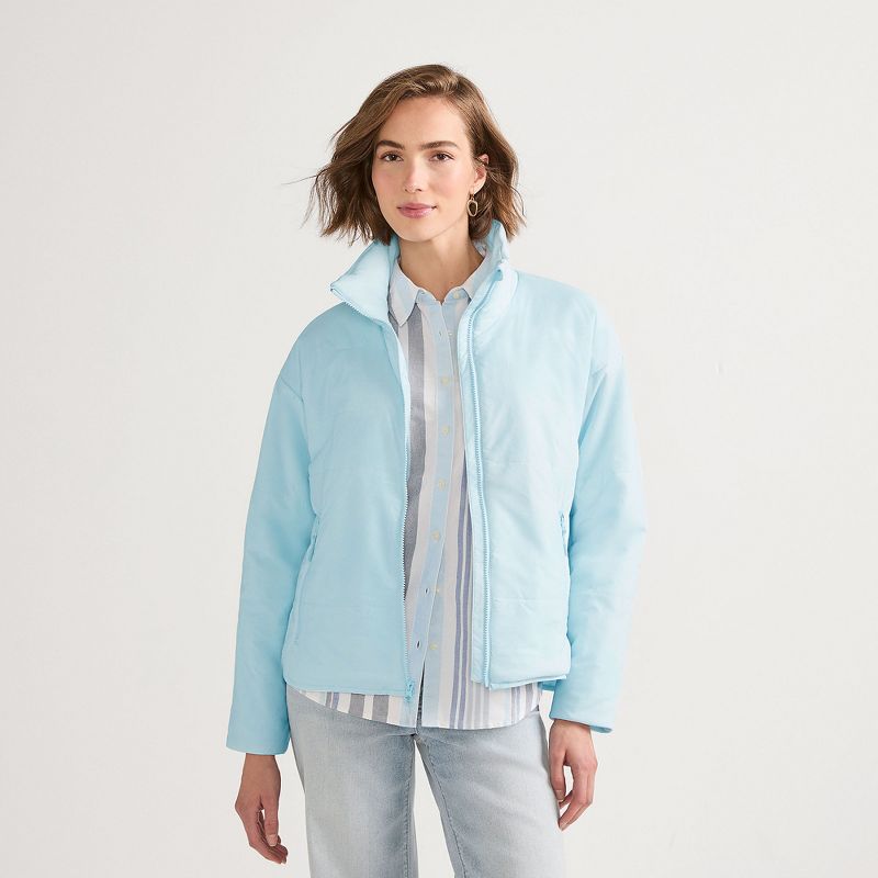 Lands' End Women's WanderFree Insulated Jacket - X Large - Sunwashed Blue