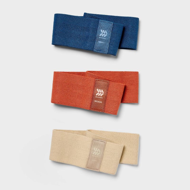 Fabric Round Hip Band Set - All In Motion™: Polyester Rubber Resistance Bands