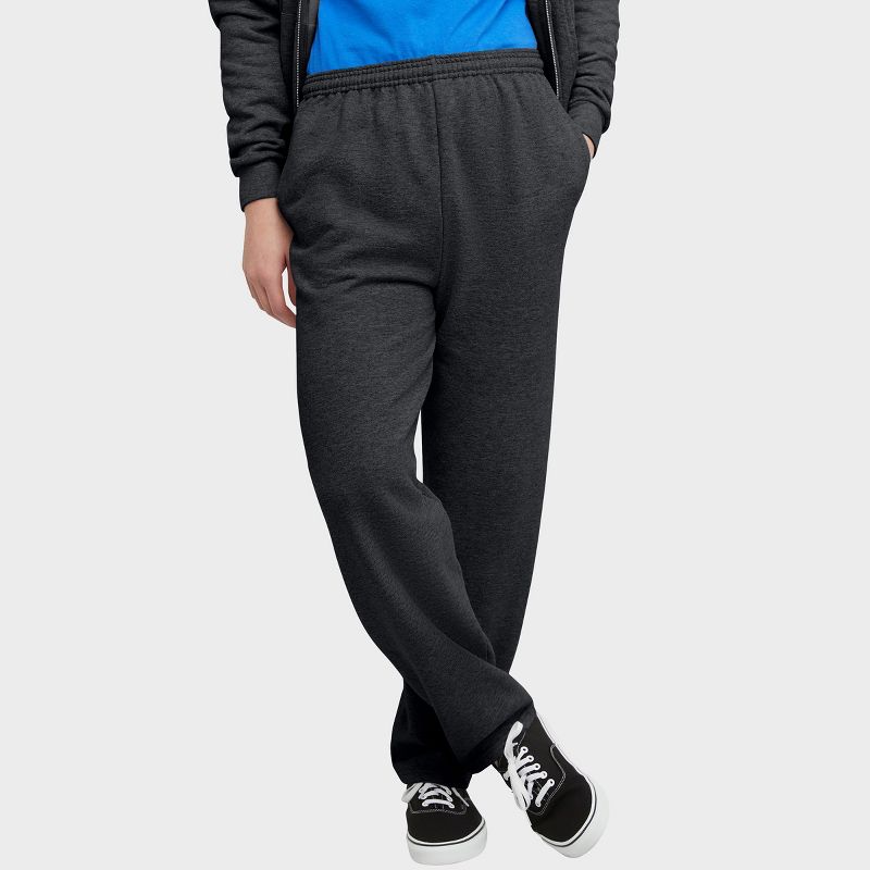 Hanes EcoSmart Fleece Men's Sweatpants with Pockets Charcoal Heather L