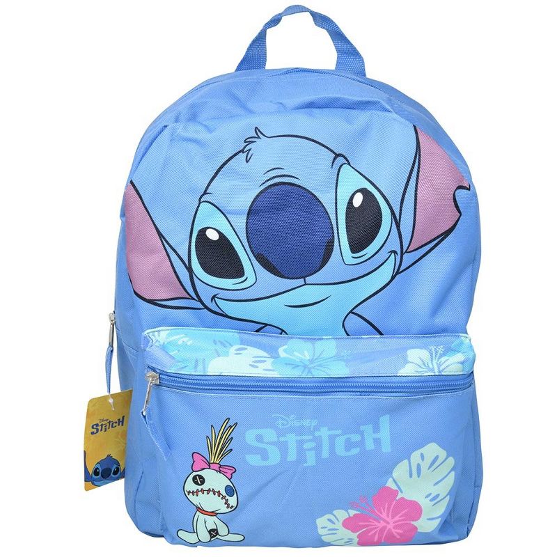 Blue Lilo and Stitch Nylon School Backpack 16" Bookbag for Girls & Boys