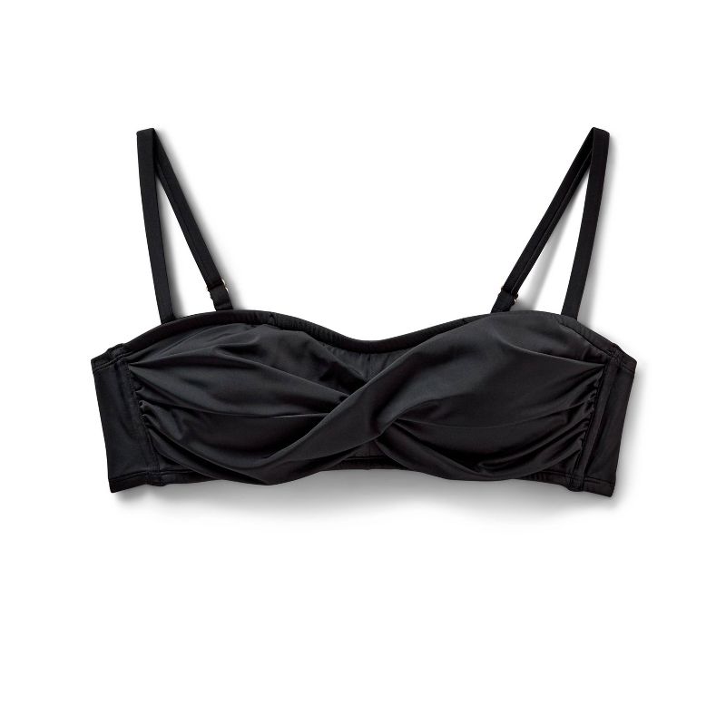 Women's Twist-Front Bandeau Bikini Top - Shade & Shore™ Black 2X
