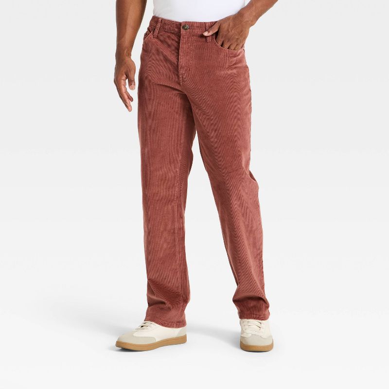 Men's Straight Fit Corduroy Pants - Goodfellow & Co™ Mauve 30x30