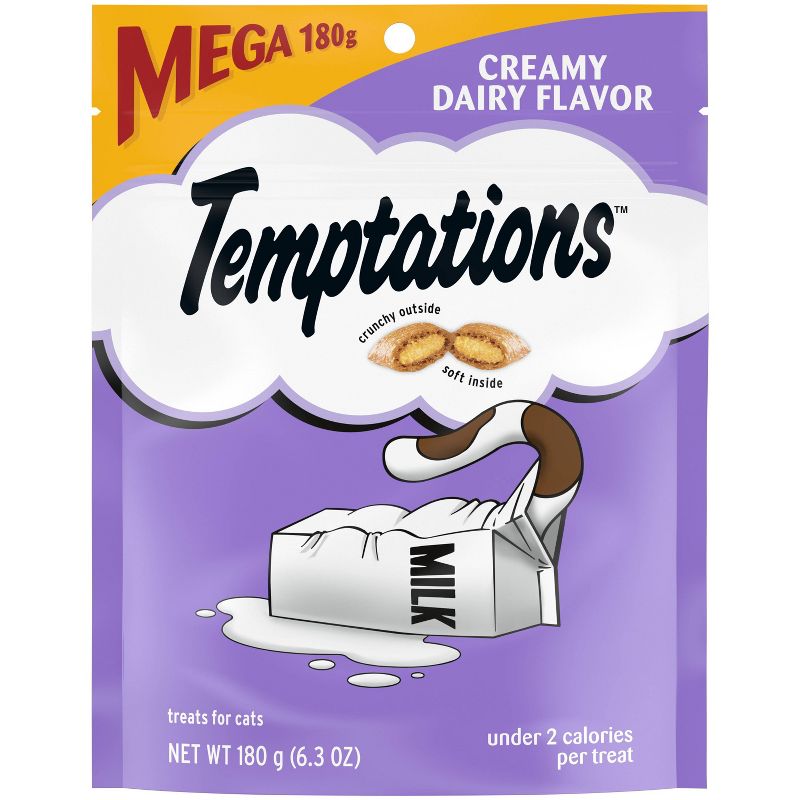Temptations Classic Creamy Milk Dairy Flavor Crunchy Cat Treats - 6.35oz