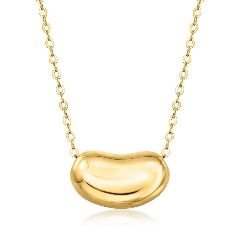 Ross-Simons Italian 14kt Yellow Gold Organic-Shaped Bead Necklace Size 18