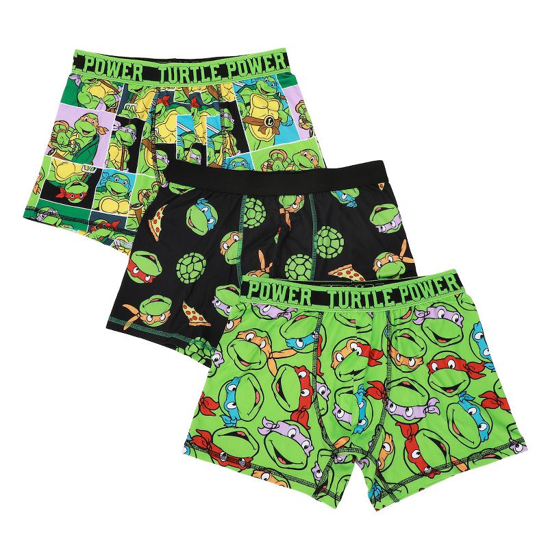 Teenage Mutant Ninja Turtles Character Prints Men's 3-Pack Boxer Briefs-Medium