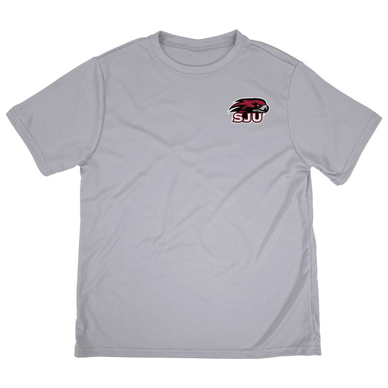 Boys' Saint Josephs University Sport T-Shirt Left Chest Logo Athletic Heather Small