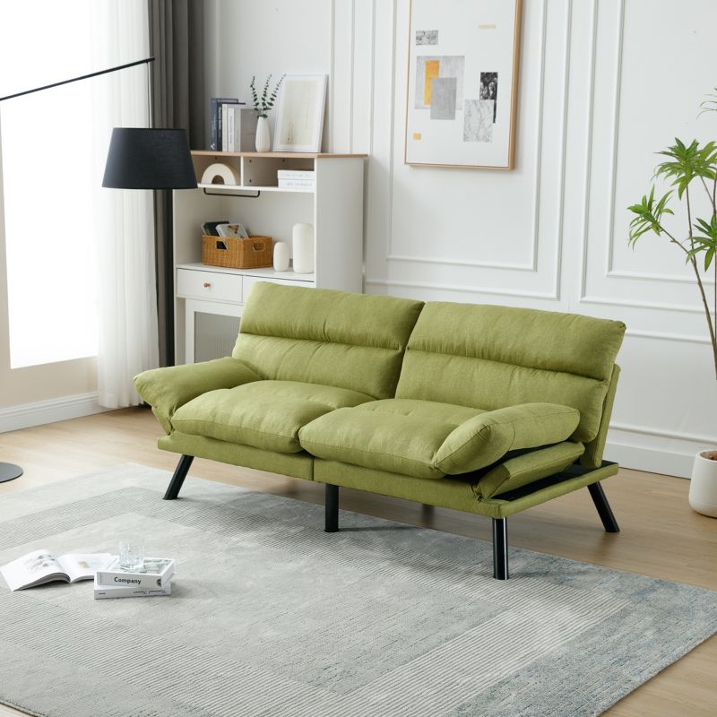 TIRAMISUBEST Bedroom furniture,Living room furniture,sofa with thick cushion,Sofa bed,Sleeper sofa with metal feet,Green