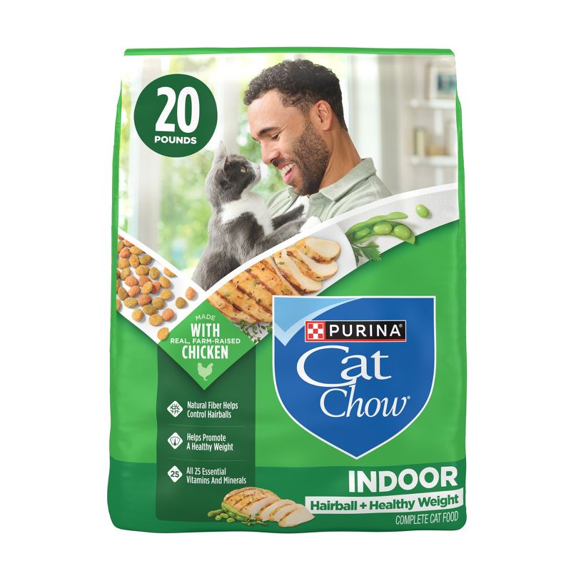 Purina Cat Chow Indoor Healthy Weight & Hairball Control Chicken Flavor Dry Cat Food - 20lbs