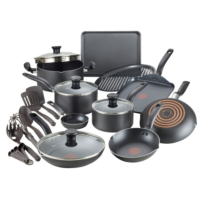 T-fal 20pc Simply Cook Nonstick Cookware Set Black