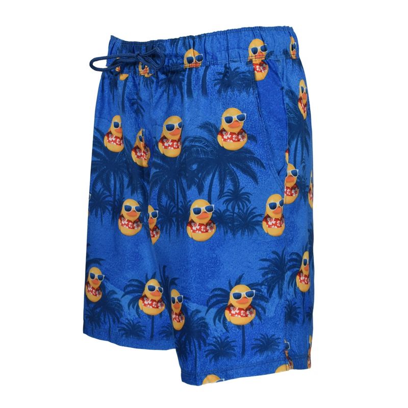 U.S. Apparel Men's 7" Vacation Ducky Bathing Suit | Royal Blue Small