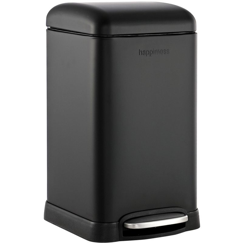 happimess Betty Retro Mini 3.2-Gallon Step-Open Trash Can, Black