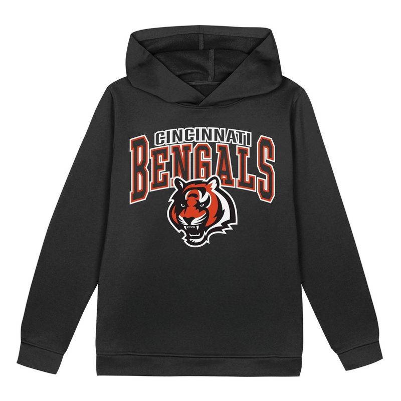 NFL Cincinnati Bengals Toddler Boys' Poly Fleece Hooded Sweatshirt - 2T