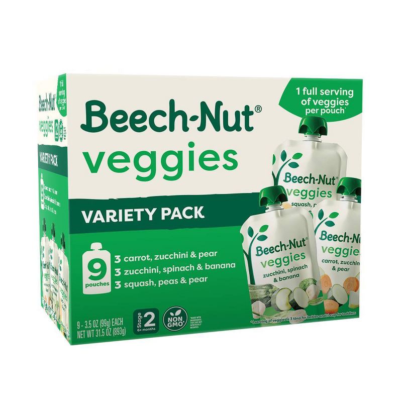 Beech-Nut Veggie Baby Food Pouch Variety Pack - 31.5oz/9ct