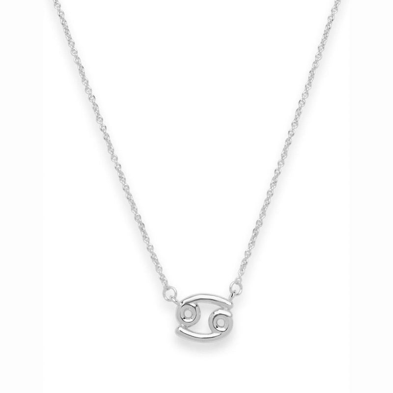 SHINE by Sterling Forever Zodiac Pendant Necklace Silver Cancer (Jun 21 - Jul 22)