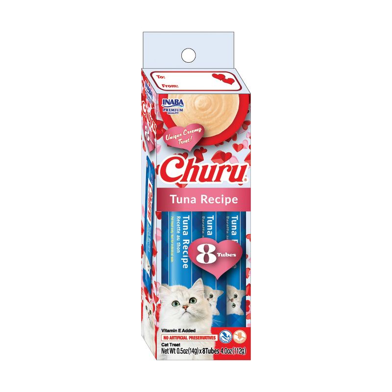 Inaba Churu Valentine's Day Tuna Flavor Cat Treats - 4oz/8ct