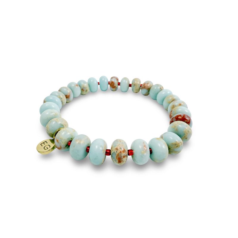 Shoushan Rondelle Gemstone Beaded Bracelet - ETHICGOODS