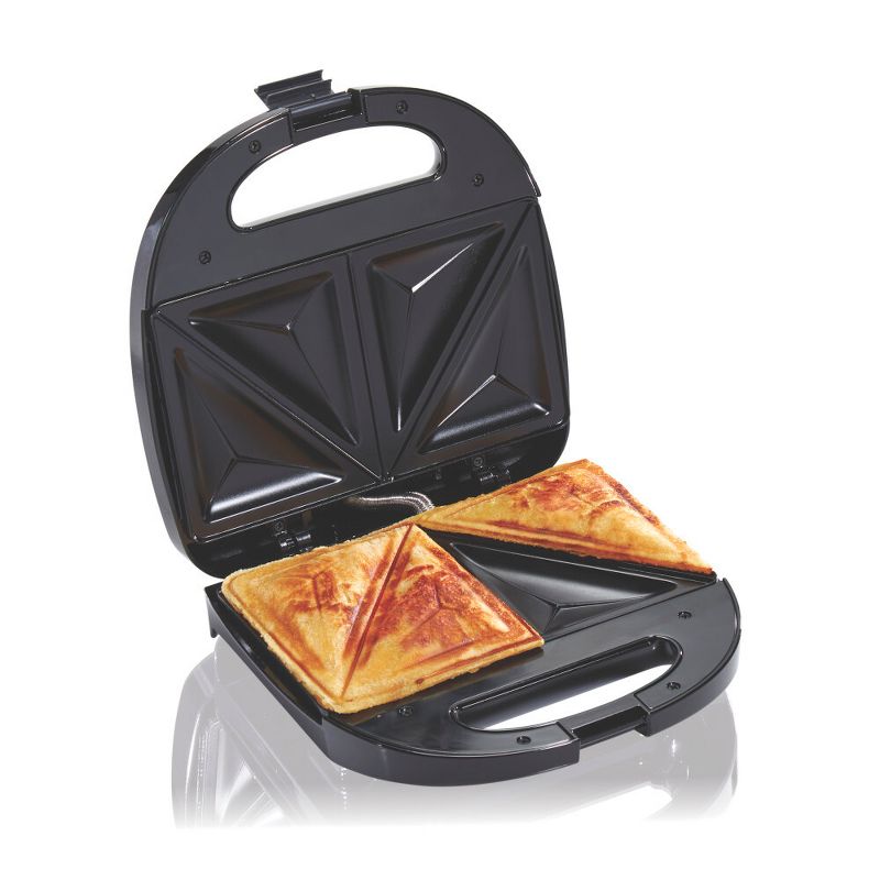 Hamilton Beach Sandwich Maker 25430G: Nonstick Griddle, Breakfast & Grilled Cheese, 820W, Black