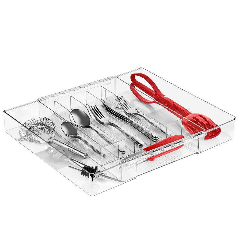Sorbus Expandable Silverware Organizer – Multipurpose Flatware and Kitchen Storage Solution - with 6 compartments and 2 expandable slots