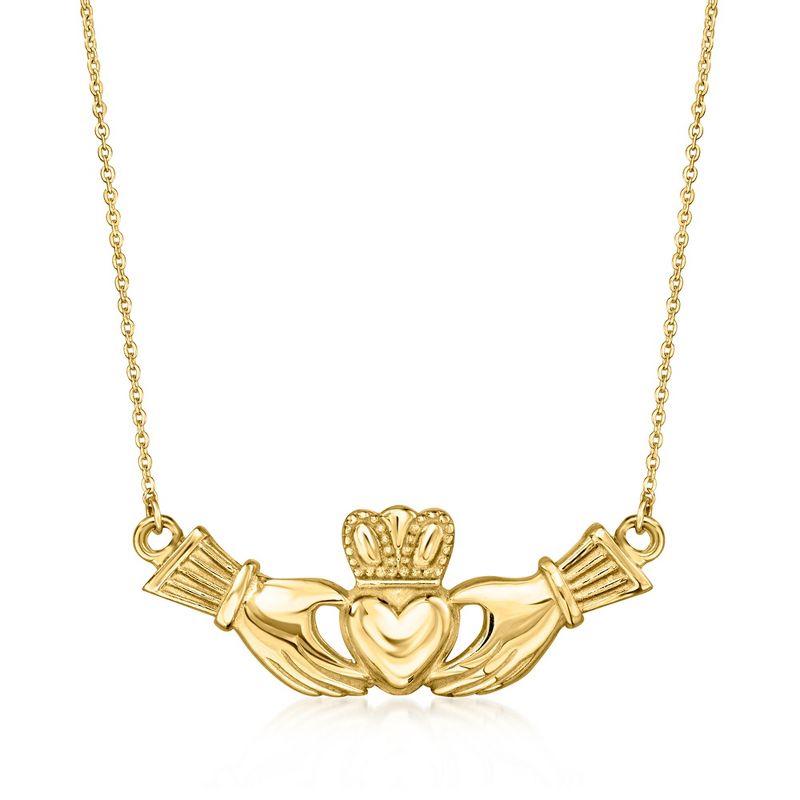 Ross-Simons 14kt Yellow Gold Claddagh Necklace Size 20
