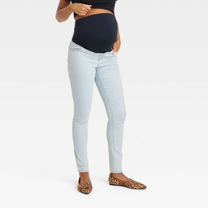 Over Belly Skinny Maternity Pants - Isabel Maternity by Ingrid & Isabel™ Light Wash 4: High Rise, Ankle Length