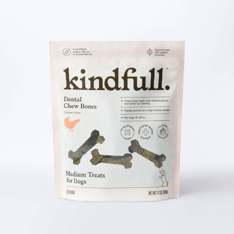 Dental Bones Chicken Dog Treats - 12oz - Kindfull™