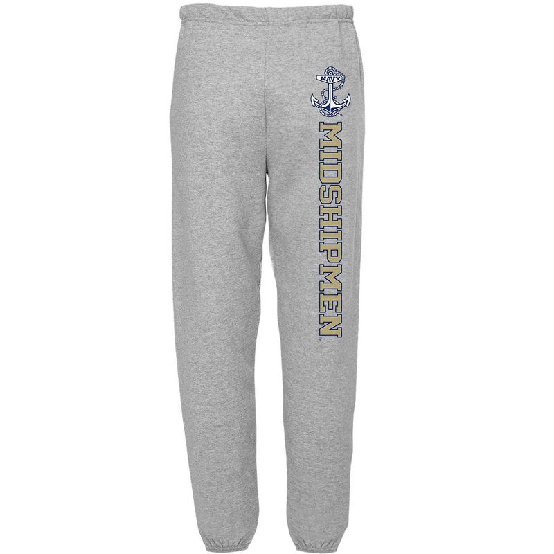Men's Campus Lab Us Naval Academy Officially Licensed Apparel - Collegiate Name Jogger Sweatpants Athletic Heather Medium