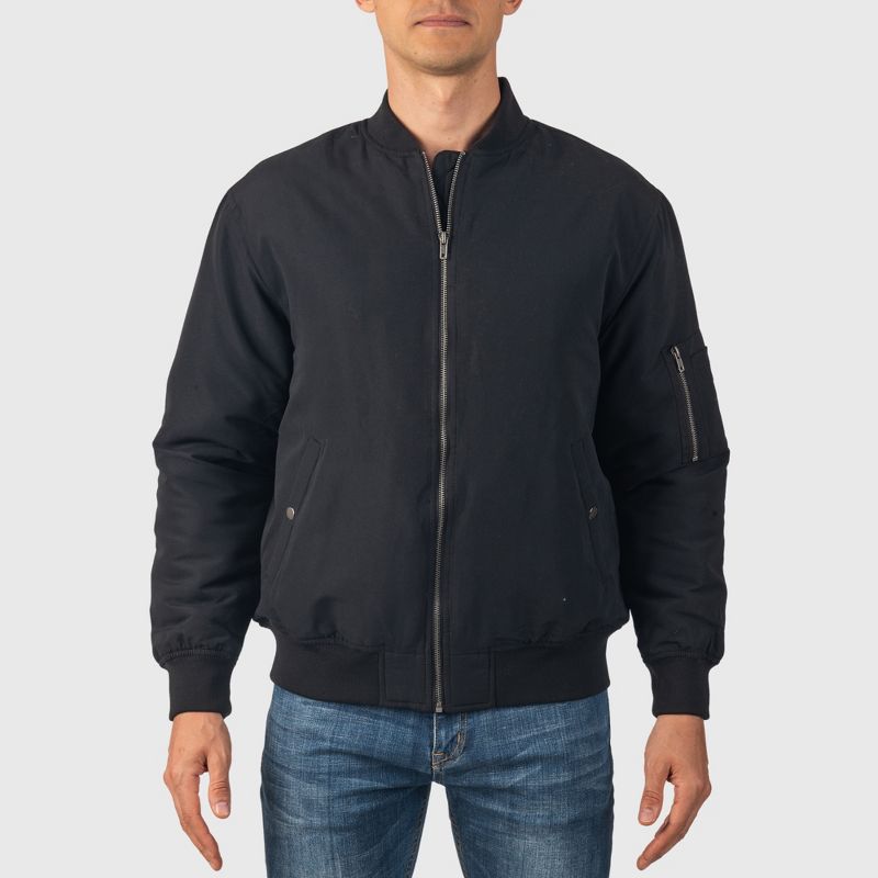Alpine Swiss Damon Mens Bomber Jacket | Warm Quilted Flight Jacket with Pockets – Stylish Windbreaker for Casual & Layering | Versatile Outerwear