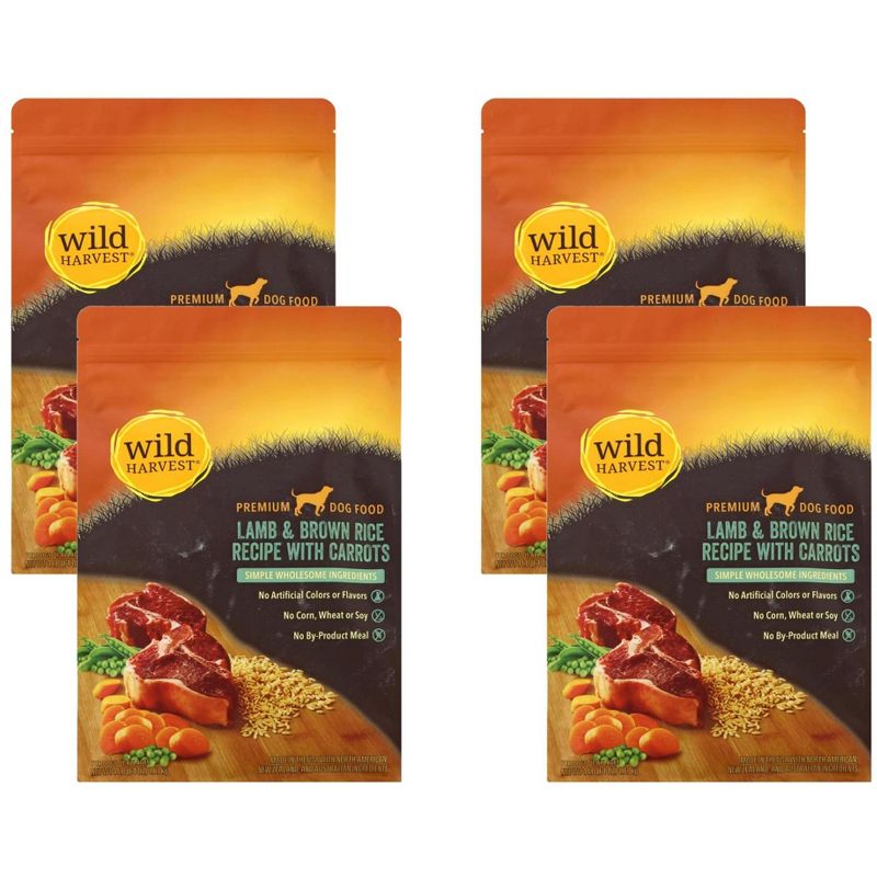 Wild Harvest Dog Food Lamb and Brown Rice Recipe with Carrots - Case of 4/4 lb