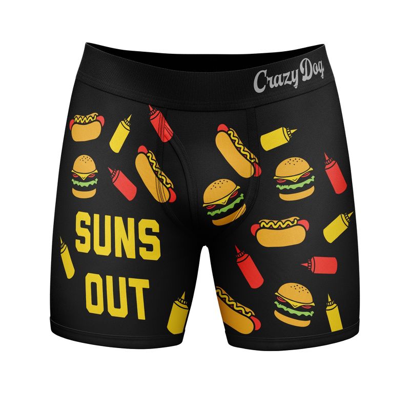 Mens Suns Out Buns Out Boxer Brief Funny Sarcastic Vacation Underwear Novelty Gag Gift - Crazy Dog Boxer Briefs With Sarcastic Sayings Black M