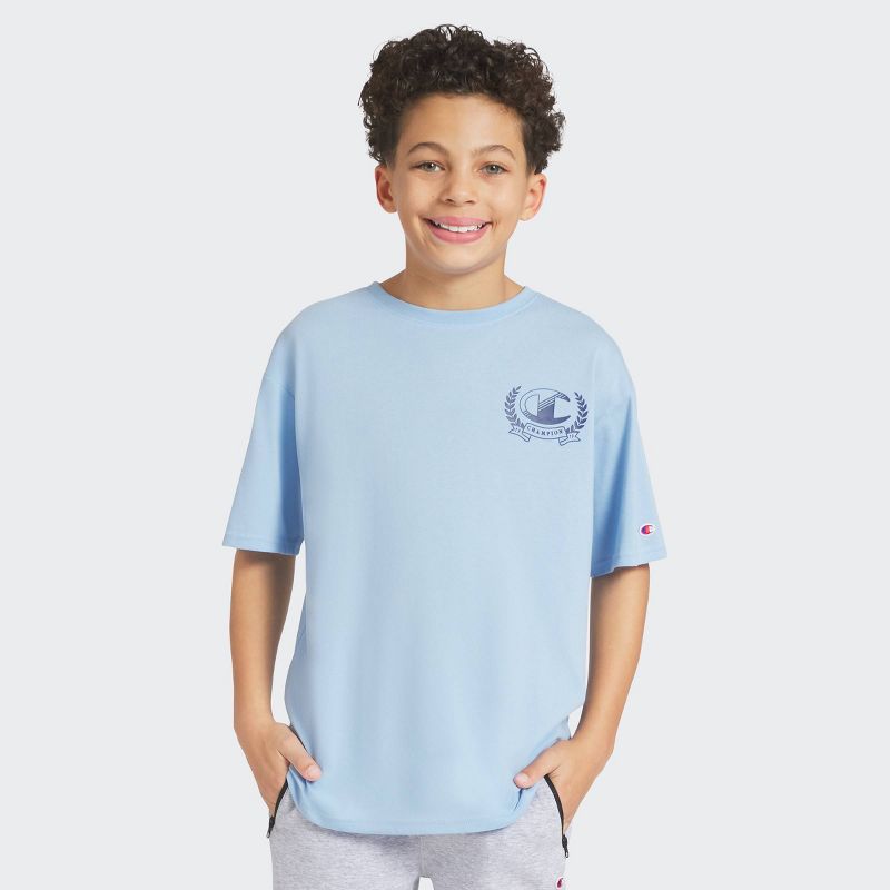Champion Boys' Oversized Graphic T-Shirt - Light Blue XL