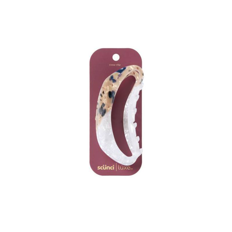 scünci | lüxe Mixed Acrylic Open Cut Claw Clip - Pearly Ivory & Tort