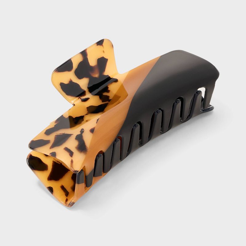 Colorblock Acrylic Claw Hair Clip - Universal Thread™ Black: Hair Styling Accessory, Solid Pattern