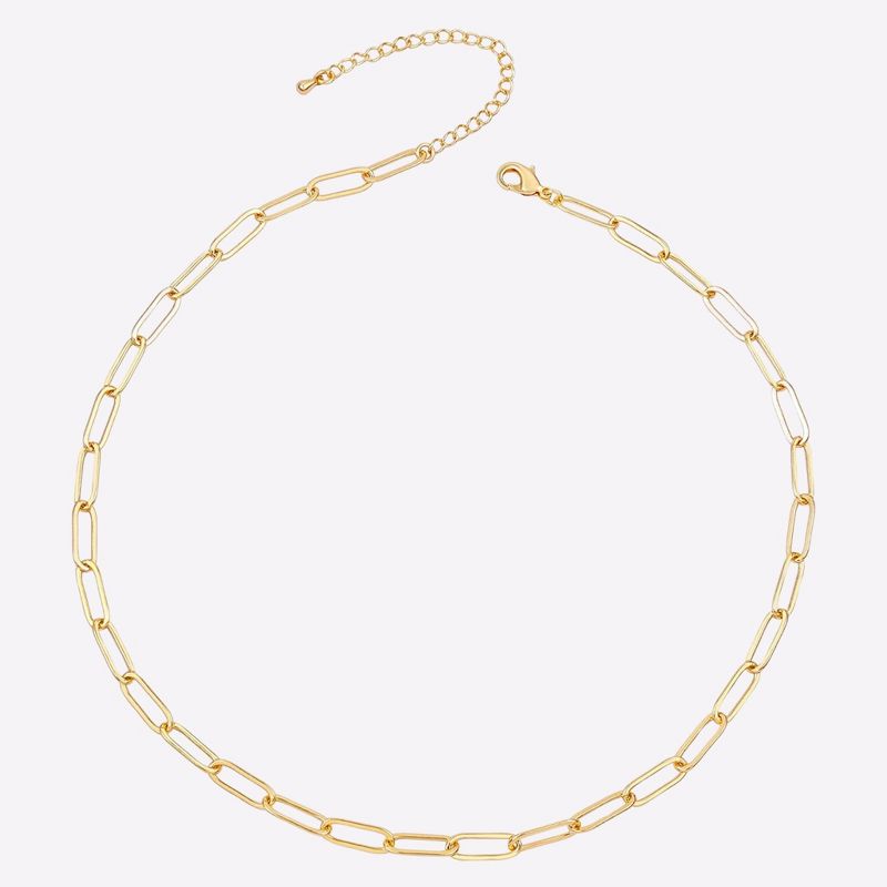 14K Gold Plated Cable Link Chain Necklace – A Timeless and Versatile Accessory with an Adjustable Fit for Added Comfort and Style