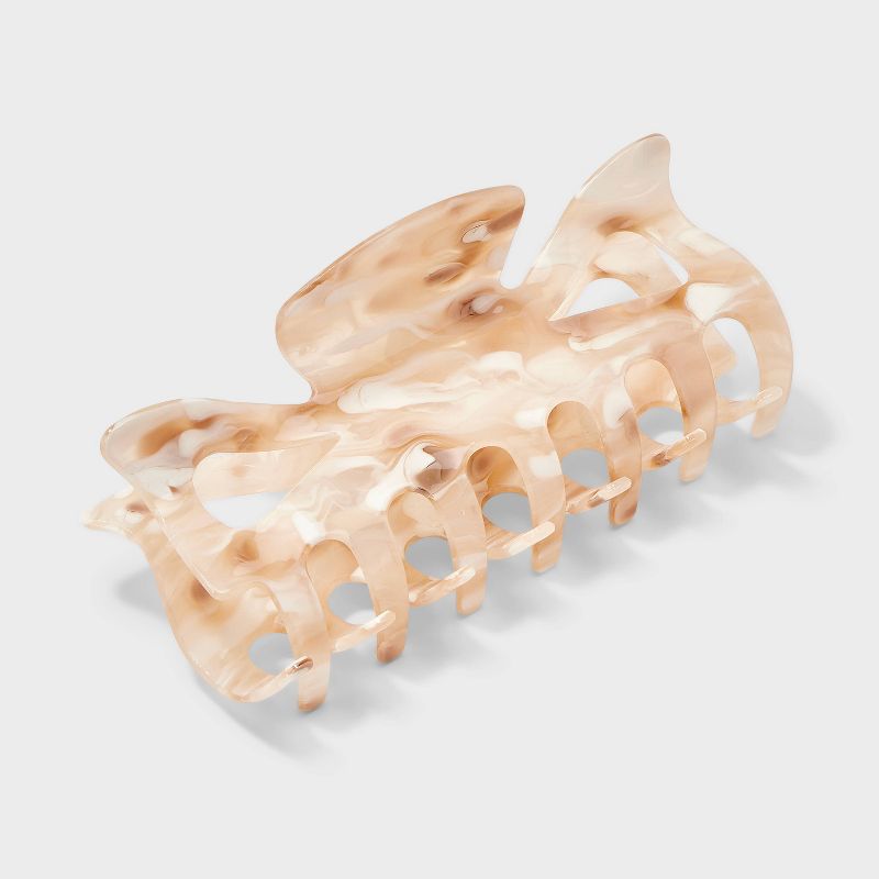 Acrylic Marble Hair Claw Clip - A New Day™ Tan: Styling Accessory, Secures All Hair Types