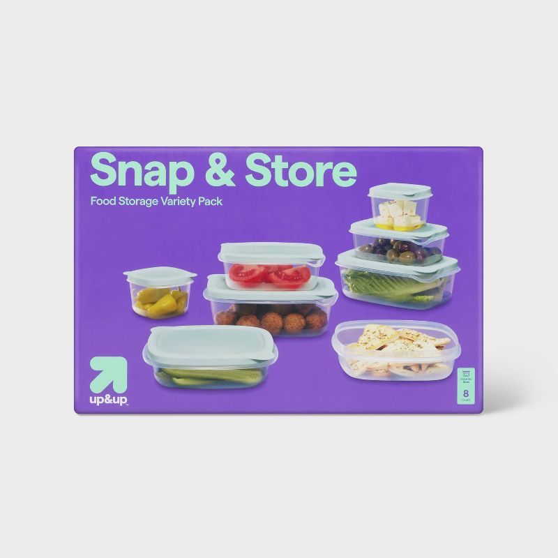 Snap & Store Variety Pack Food Storage Containers - 16pc/8ct - up&up™