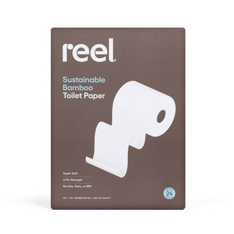Reel Paper Premium Bamboo Toilet Paper - 24 Mega Rolls