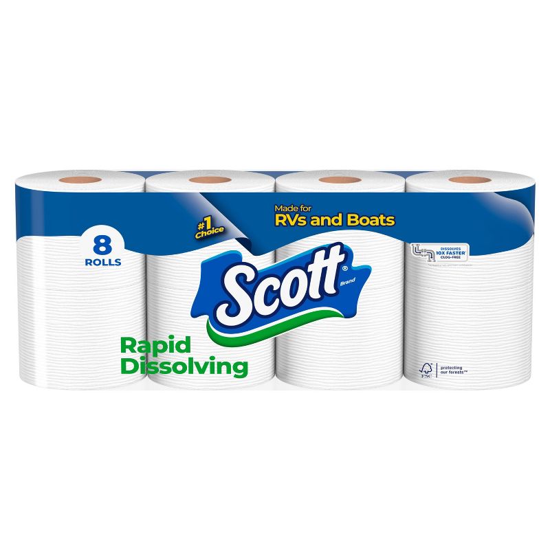 Scott Rapid Dissolve Toilet Paper - 8 Rolls