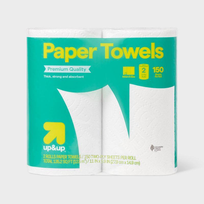 Make-A-Size Paper Towels - 150 sheets - 2 Rolls - up&up™